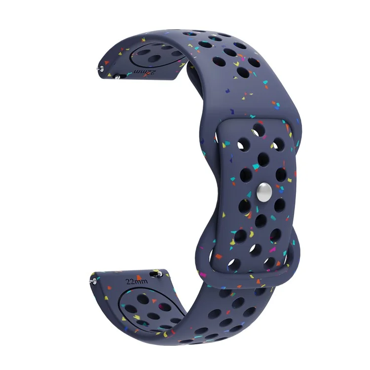 22mm Replacement Strap for Huawei Watch GT 5 46mm / 5 Pro 46mm Color Dot Silicone Watch Band Multi Hole Design - Midnight Blue