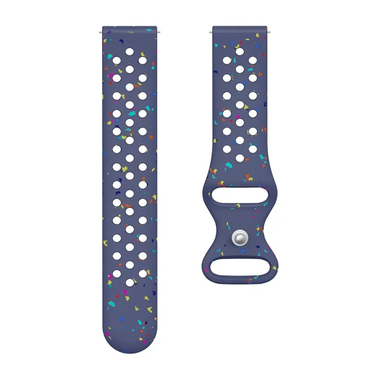 22mm Replacement Strap for Huawei Watch GT 5 46mm / 5 Pro 46mm Color Dot Silicone Watch Band Multi Hole Design - Midnight Blue