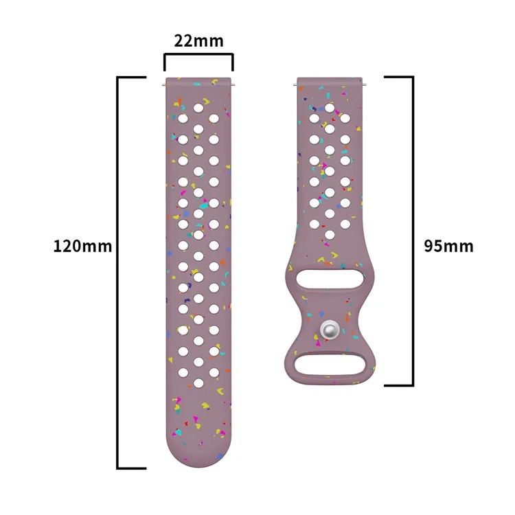 22mm Replacement Strap for Huawei Watch GT 5 46mm / 5 Pro 46mm Color Dot Silicone Watch Band Multi Hole Design - Midnight Blue