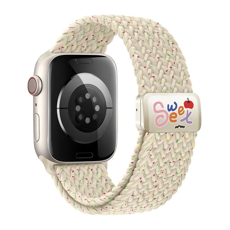 Nylon Strap for Apple Watch Series 10 9 8 7 SE 6 5 4 3 2 1 42mm 41mm 40mm 38mm Magnetic Buckle Braided Watch Band - Colorful