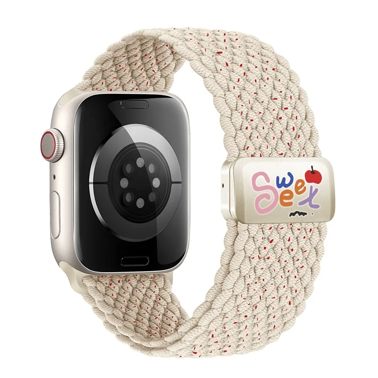 Nylon Strap for Apple Watch Series 10 Ultra 9 8 7 SE 6 5 4 3 2 1 46mm 49mm 45mm 44mm 42mm Magnetic Buckle Braided Watch Band - Cherry