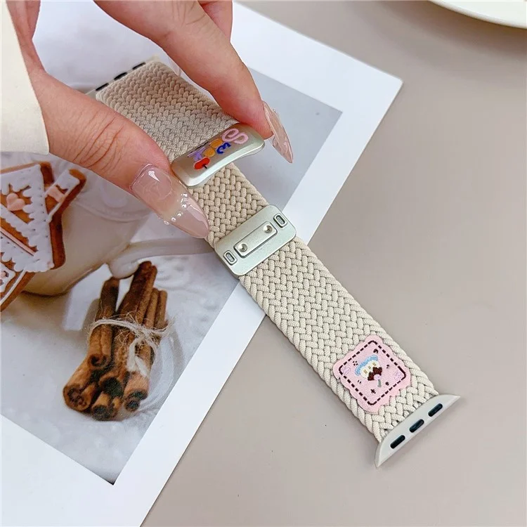 Nylon Strap for Apple Watch Series 10 Ultra 9 8 7 SE 6 5 4 3 2 1 46mm 49mm 45mm 44mm 42mm Magnetic Buckle Braided Watch Band - Cherry