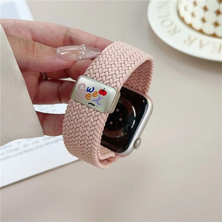 Nylon Strap for Apple Watch Series 10 Ultra 9 8 7 SE 6 5 4 3 2 1 46mm 49mm 45mm 44mm 42mm Magnetic Buckle Braided Watch Band - Cherry