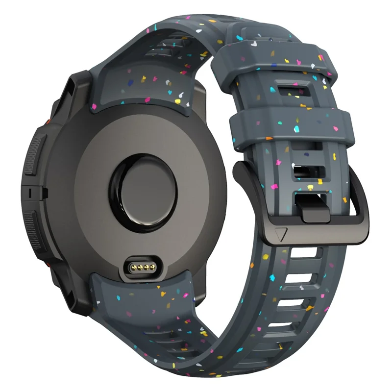 For Garmin Instinct 3 45mm Replacement Strap Color Confetti Design Silicone Watch Band - Blue