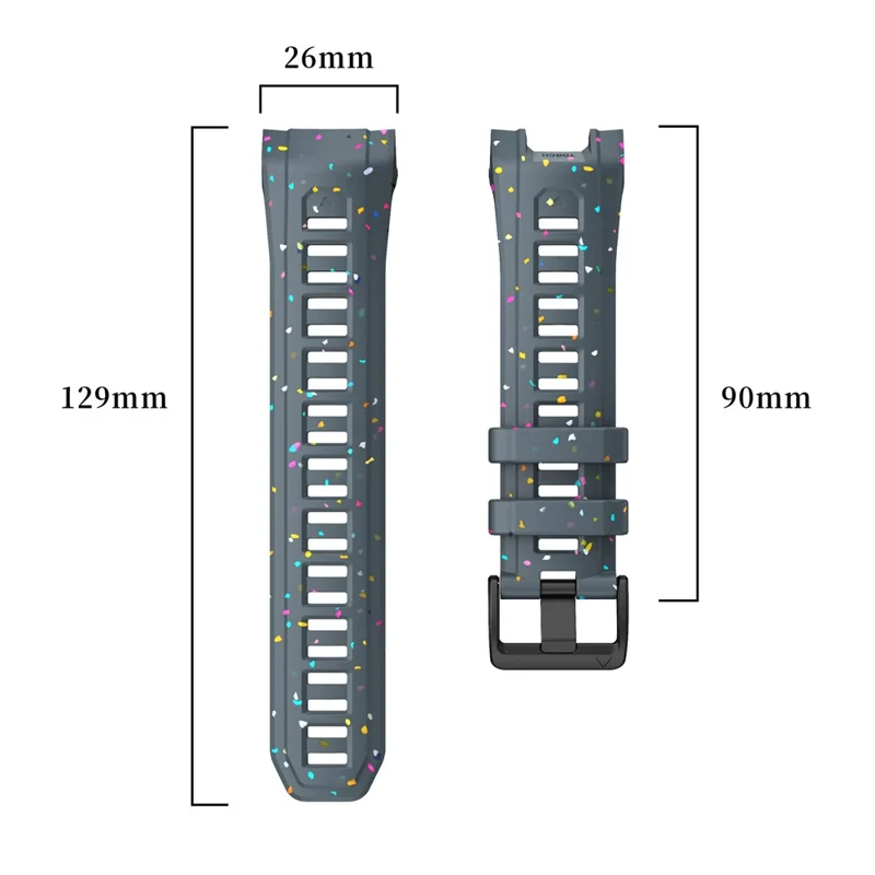 For Garmin Instinct 3 45mm Replacement Strap Color Confetti Design Silicone Watch Band - Blue