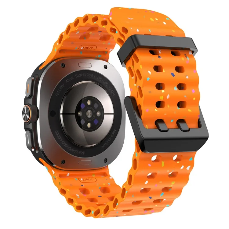 For Samsung Galaxy Watch Ultra 47mm Replacement Strap Color Confetti Design Silicone Watch Band - Orange