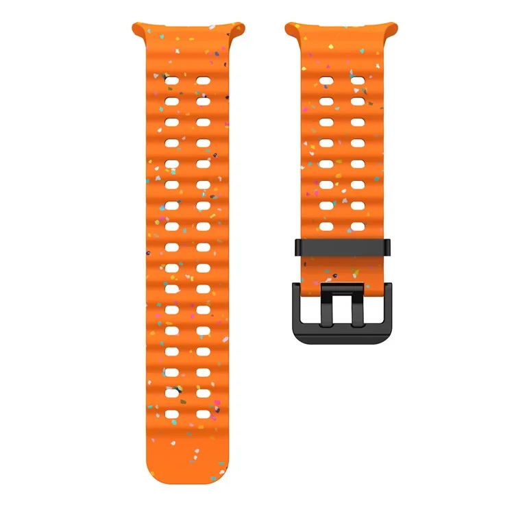 For Samsung Galaxy Watch Ultra 47mm Replacement Strap Color Confetti Design Silicone Watch Band - Orange