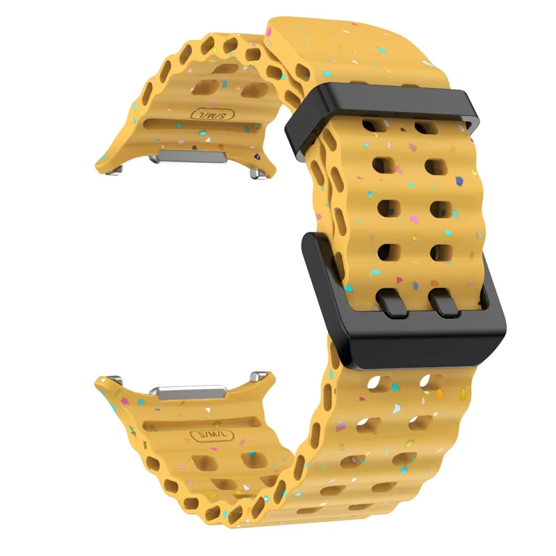 For Samsung Galaxy Watch Ultra 47mm Replacement Strap Color Confetti Design Silicone Watch Band - Yellow