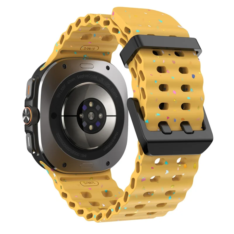 For Samsung Galaxy Watch Ultra 47mm Replacement Strap Color Confetti Design Silicone Watch Band - Yellow