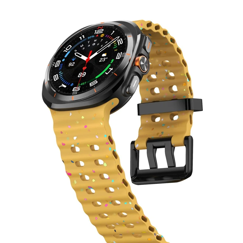 For Samsung Galaxy Watch Ultra 47mm Replacement Strap Color Confetti Design Silicone Watch Band - Yellow