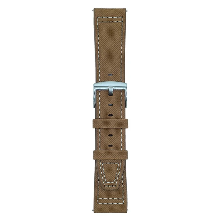 Für Samsung Galaxy Watch7 44mm / 40mm Uhrenarmband 20mm Verstellbares Lederarmband - Dunkelbraun