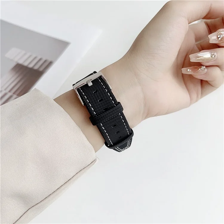 Für Samsung Galaxy Watch7 44mm / 40mm Uhrenarmband 20mm Verstellbares Lederarmband - Dunkelbraun