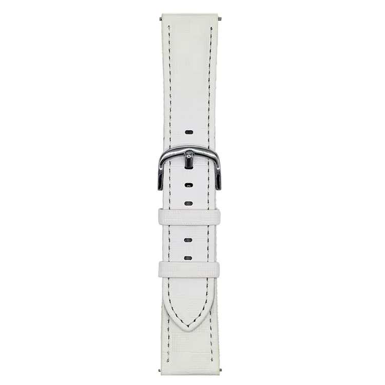 Pour Samsung Galaxy Watch7 44mm / 40mm Bracelet de Montre en Cuir Texturé à Carreaux 20mm Ajustable - Beige