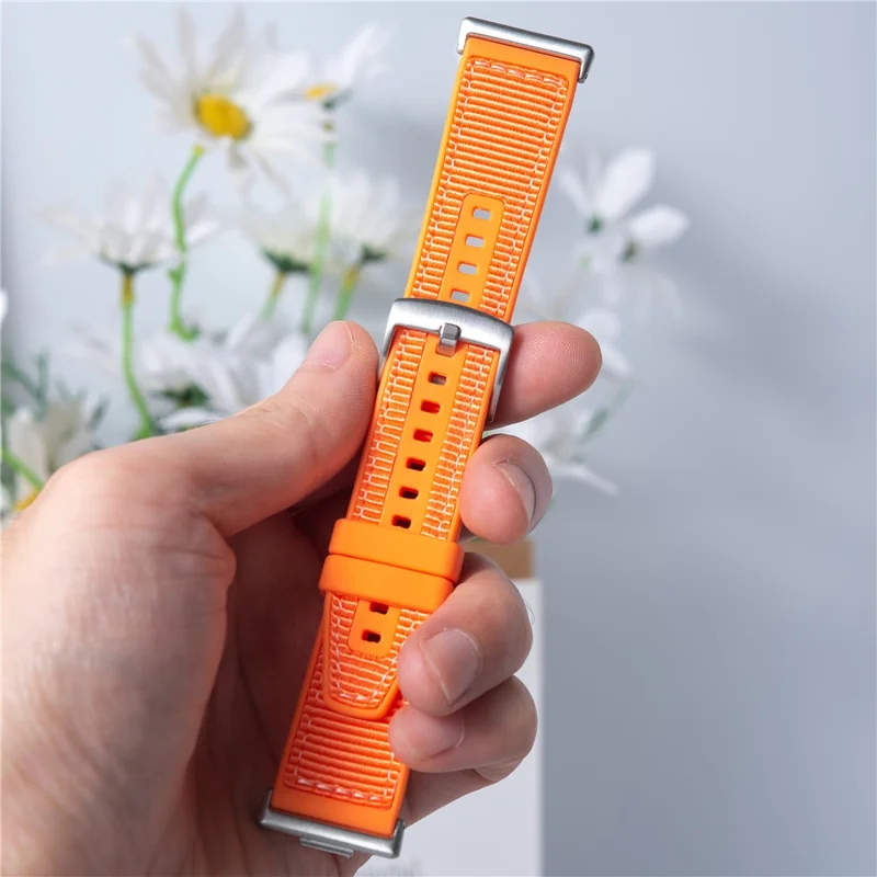 Alça ajustável para Huawei Watch Fit 3 Pulseira de relógio de silicone de náilon - Laranja
