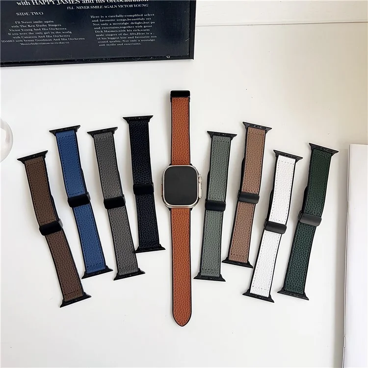 Correa de Reloj para Apple Watch Series 10 Ultra 9 8 7 SE 6 5 4 3 2 1 46mm 49mm 45mm 44mm 42mm Hebilla Magnética Correa de Silicona - Negro