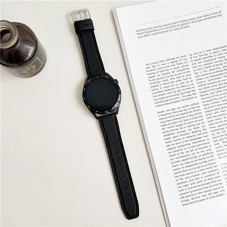 Correa de 20 mm para Samsung Galaxy Watch7 44 mm / 40 mm con hebilla metálica, textura de cuero de búfalo y silicona - Verde Negruzco