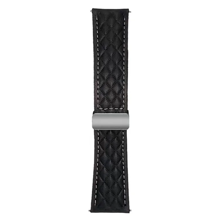 Per Huawei Watch GT 5 41mm Cinturino 18mm Fibbia Magnetica Tipo Stellare a Rombi in Pelle - Nero