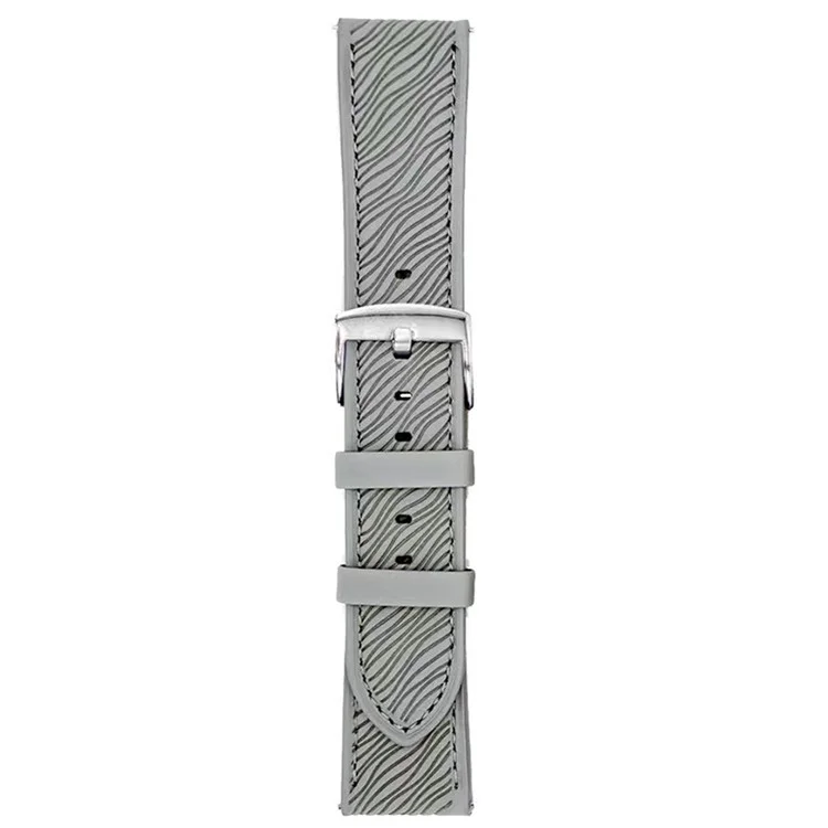 Für Huawei Watch GT 5 41mm Uhrenarmband 18mm Schnellverschluss Drachenschuppen-Textur Lederarmband - Hellgrau