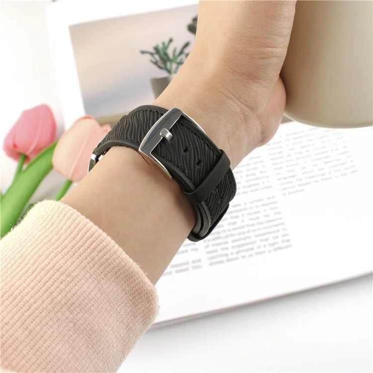 Für Huawei Watch GT 5 41mm Uhrenarmband 18mm Schnellverschluss Drachenschuppen-Textur Lederarmband - Hellgrau