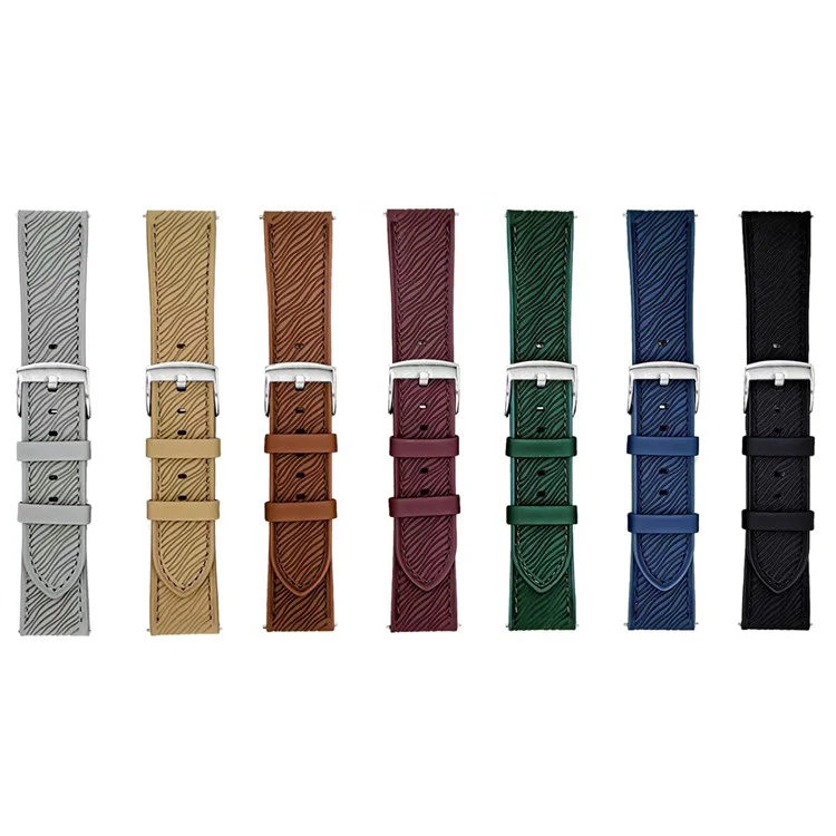 Für Huawei Watch GT 5 41mm Uhrenarmband 18mm Schnellverschluss Drachenschuppen-Textur Lederarmband - Hellgrau