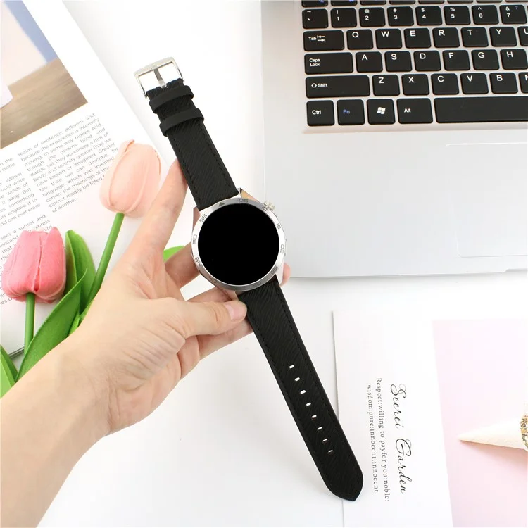 Для Samsung Galaxy Watch7 44мм / 40мм Ремешок 20мм с быстрой застежкой, текстура чешуи дракона, кожаный - Светло-серый