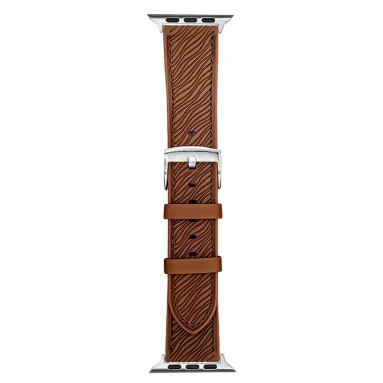 Watch Band For For Apple Watch Series 10 Ultra 9 8 7 SE 6 5 4 3 2 1 46mm 49mm 45mm 44mm 42mm Dragon Scale Texture Leather Strap - Dark Brown