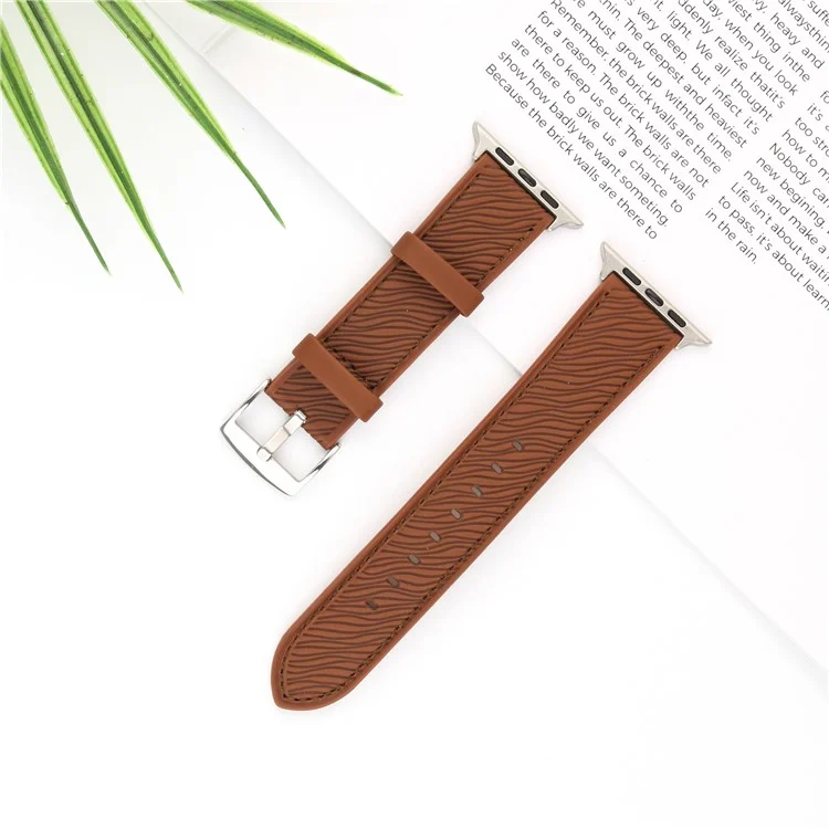 Watch Band For For Apple Watch Series 10 Ultra 9 8 7 SE 6 5 4 3 2 1 46mm 49mm 45mm 44mm 42mm Dragon Scale Texture Leather Strap - Dark Brown