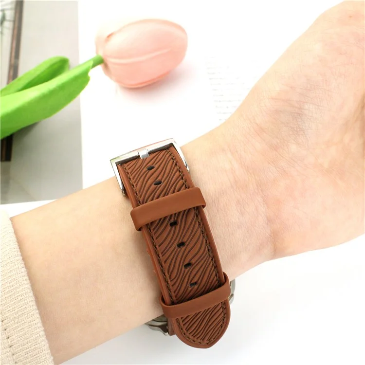 Watch Band For For Apple Watch Series 10 Ultra 9 8 7 SE 6 5 4 3 2 1 46mm 49mm 45mm 44mm 42mm Dragon Scale Texture Leather Strap - Dark Brown