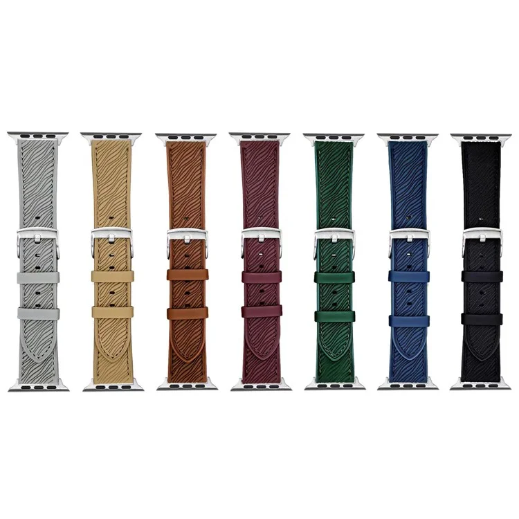 Watch Band For For Apple Watch Series 10 Ultra 9 8 7 SE 6 5 4 3 2 1 46mm 49mm 45mm 44mm 42mm Dragon Scale Texture Leather Strap - Dark Brown