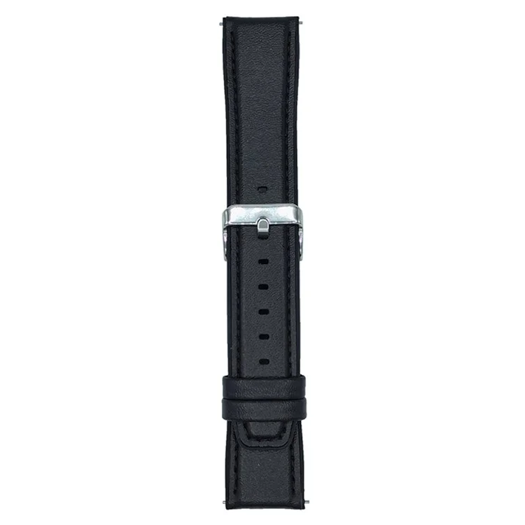 Cinturino per orologio da 20mm per Samsung Galaxy Watch7 44mm / 40mm con estremità piatta, texture Napa, rivestito in silicone PU - Nero