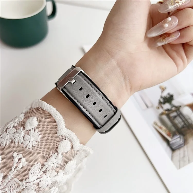 Watch Band for Apple Watch Series 10 Ultra 9 8 7 SE 6 5 4 3 2 1 46mm 49mm 45mm 44mm 42mm Napa Texture PU Covered Silicone Strap - Light Brown