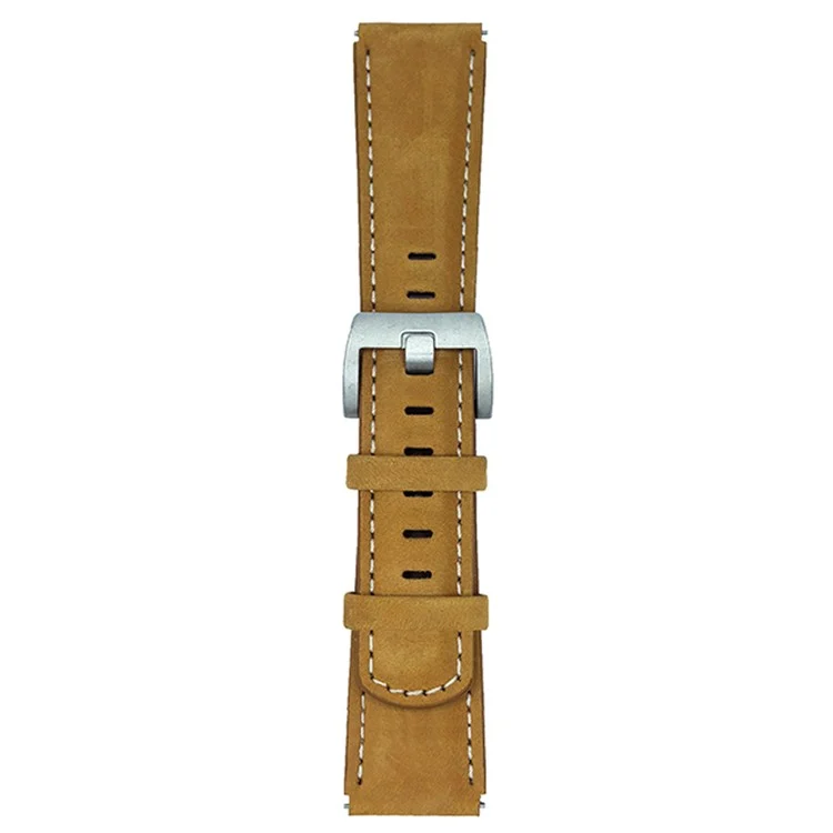 Correa de Cuero Auténtico Universal de 22 mm para Huawei Watch GT 5 46mm - Marrón Claro