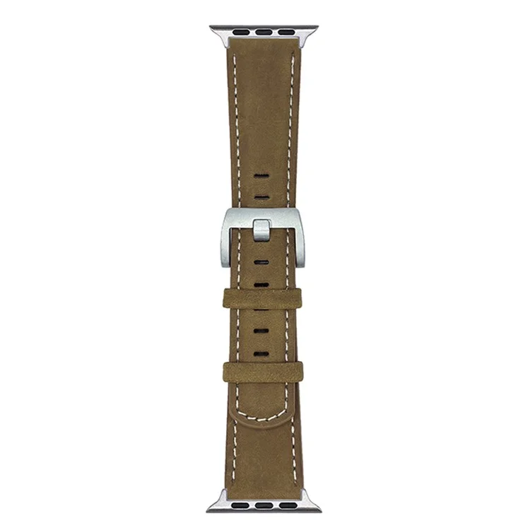Original Lederarmband für Apple Watch Series 10 9 8 7 SE 6 5 4 3 2 1 42mm 41mm 40mm 38mm Ersatz-Uhrenarmband - Dunkelbraun