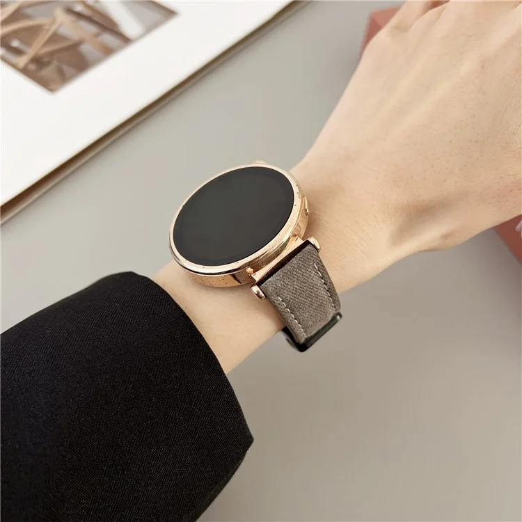 Bracelet de montre universel 18 mm pour Huawei Watch GT 5 41 mm Boucle magnétique Cuir Nylon Bracelet - Café