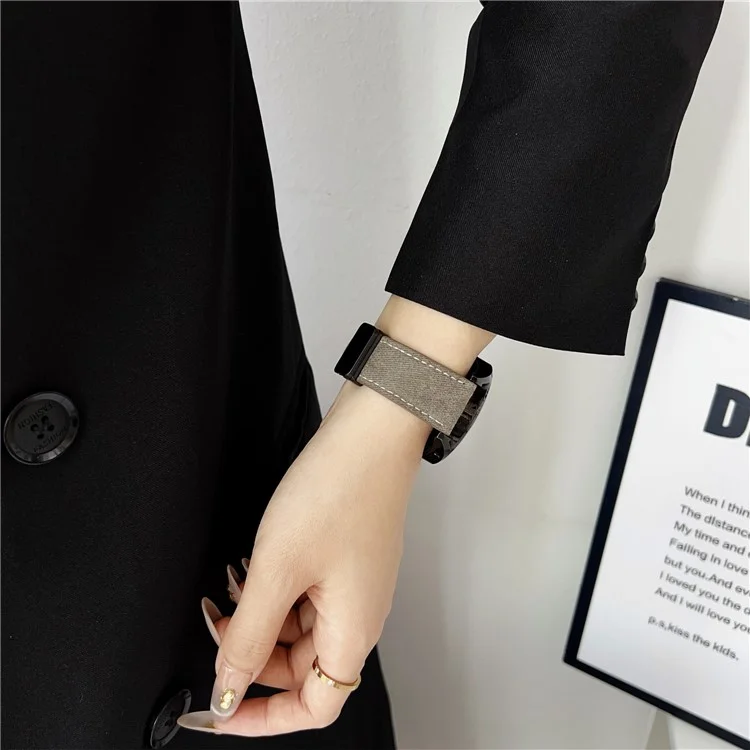 22mm Universal Uhrenarmband Für Huawei Watch GT 5 46mm Magnetverschluss Leder Nylon Armband - Kaffee