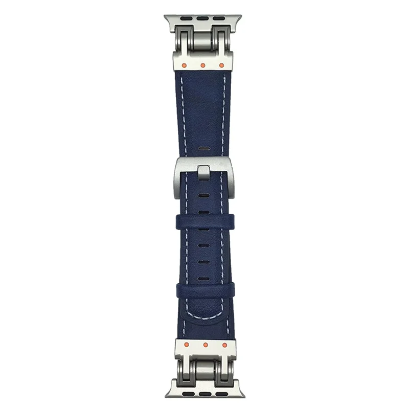 Cinturino in Pelle per Apple Watch Series 10 Ultra 9 8 7 SE 6 5 4 3 2 1 46mm 49mm 45mm 44mm 40mm Texture Cavallino - Blu Scuro