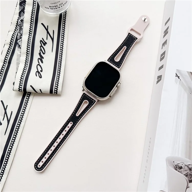 Silikonglitzer-Armband für Apple Watch Series 10 9 8 7 SE 6 5 4 3 2 1 42 mm 41 mm 40 mm 38 mm - Pink / Schwarz