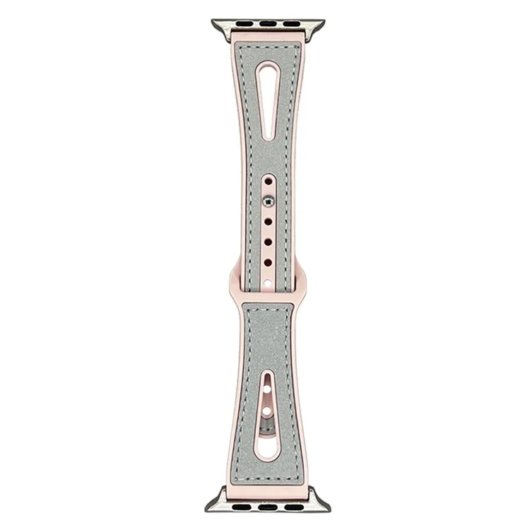 Silicone Glitter Watch Band For Apple Watch Series 10 9 8 7 SE 6 5 4 3 2 1 42mm 41mm 40mm 38mm Wrist Strap - Pink  /  Light Grey