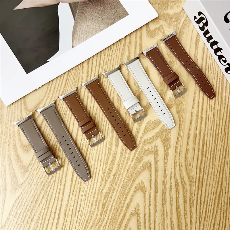 Correa de cuero para Samsung Galaxy Watch Ultra 47mm, banda ajustable de repuesto - Marrón tierra