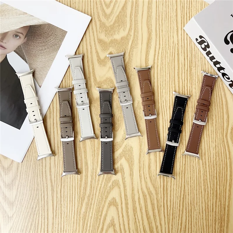 Correa de cuero para Samsung Galaxy Watch Ultra 47mm, banda ajustable de repuesto - Marrón tierra