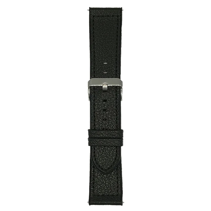 22mm Universal Watch Band For Huawei Watch GT 5 46mm Silicone Leather Coated Wrist Strap - Black