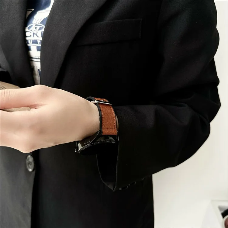 Correa Universal de 20 mm para Samsung Galaxy Watch7 / Watch6 - Banda de Silicona Revestida de Cuero, Color Verde Ejército