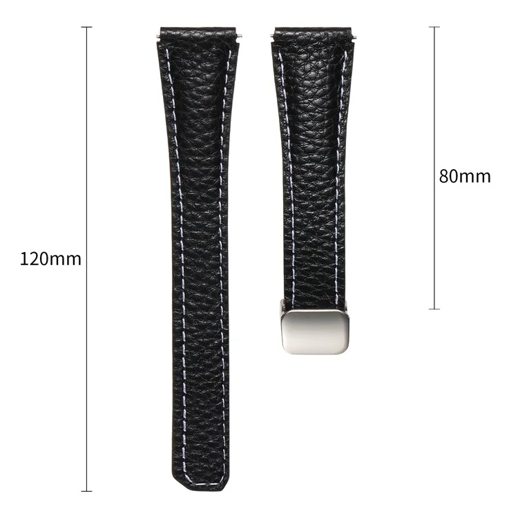 Para Samsung Galaxy Watch7 40mm / 44mm Genuíno Couro de Vaca Pulseira de Relógio 20mm Pulseira de Substituição - Branco+Marrom