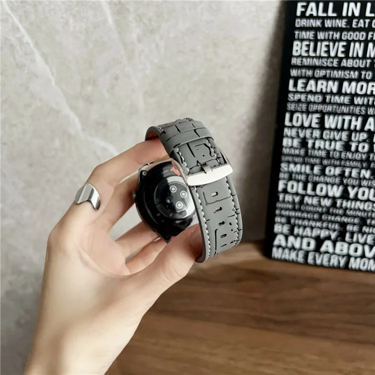 Correas de Cuero con Patrón para Samsung Galaxy Watch7 / Watch6 Correas Universales de 20 mm - Gris