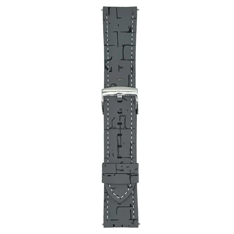 Lederarmband mit Muster für Huawei Watch GT 5 46mm 22mm Universelle Armbänder - Grau