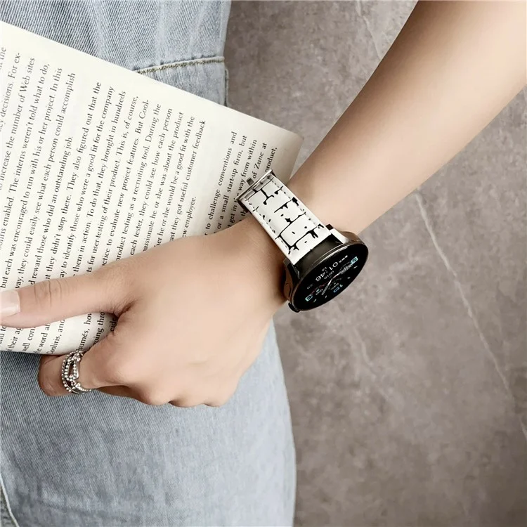 Lederarmband mit Muster für Huawei Watch GT 5 46mm 22mm Universelle Armbänder - Grau