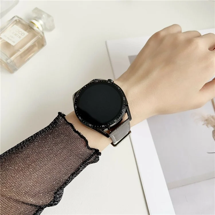 Palmenmuster Lederarmband für Huawei Watch GT 5 41mm Universal 18mm Armband - Braun