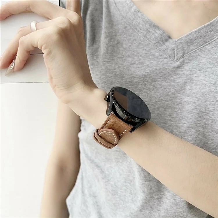 Palmenmuster Lederarmband für Huawei Watch GT 5 41mm Universal 18mm Armband - Braun