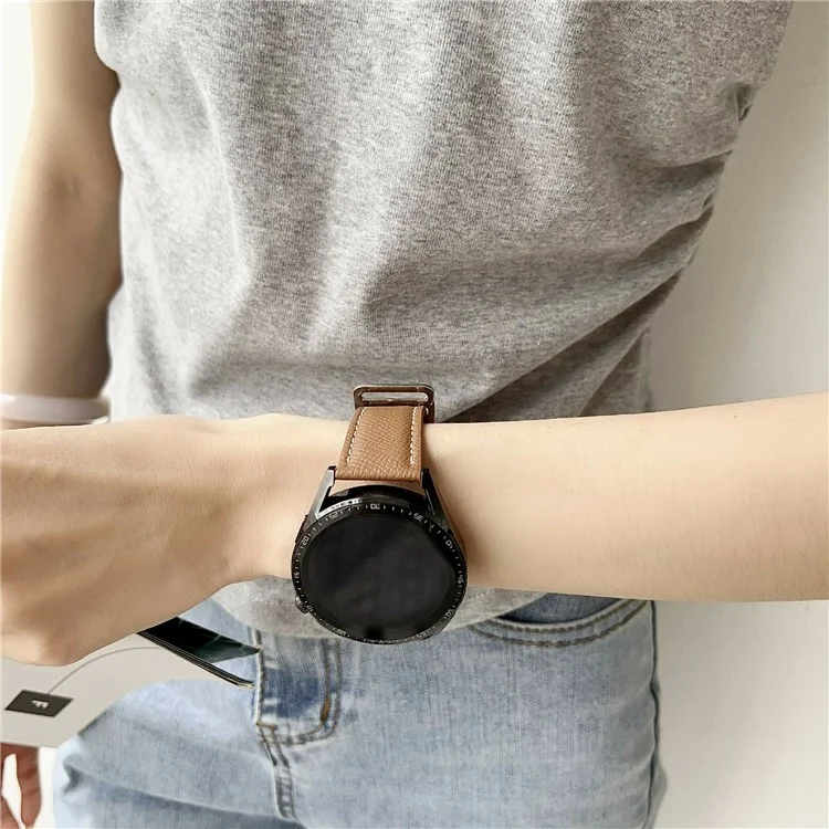 Palmenmuster Lederarmband für Huawei Watch GT 5 41mm Universal 18mm Armband - Braun
