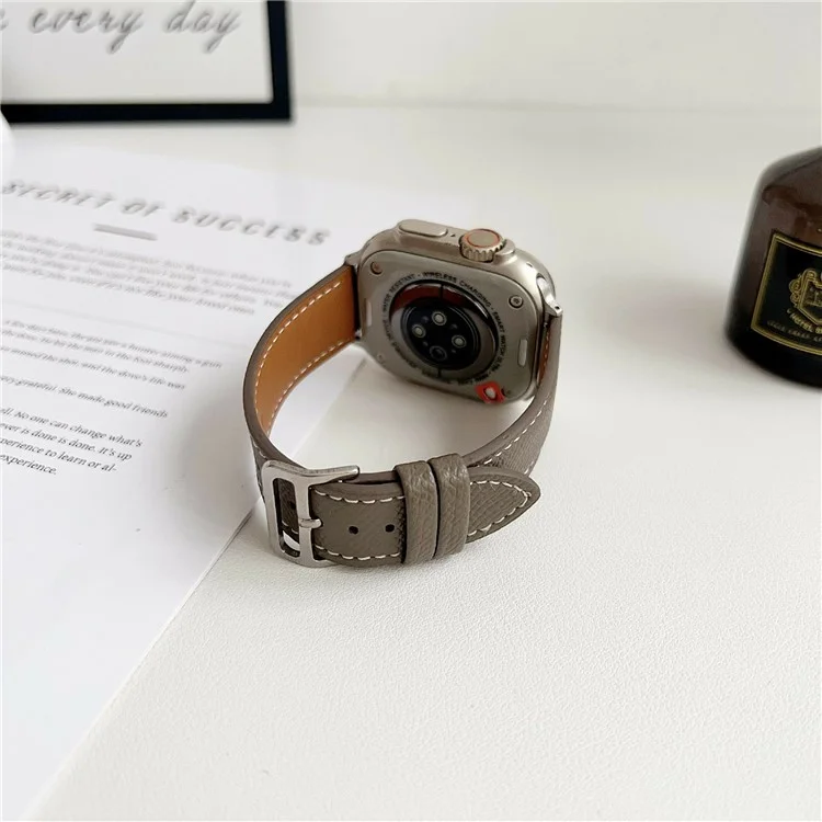 Palm Pattern Leather Watch Bands For Apple Watch Series 10 9 8 7 SE 6 5 4 3 2 1 42mm 41mm 40mm 38mm - Black